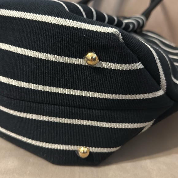 Demellier New York tote in black and white canvas - Picture 10 of 12